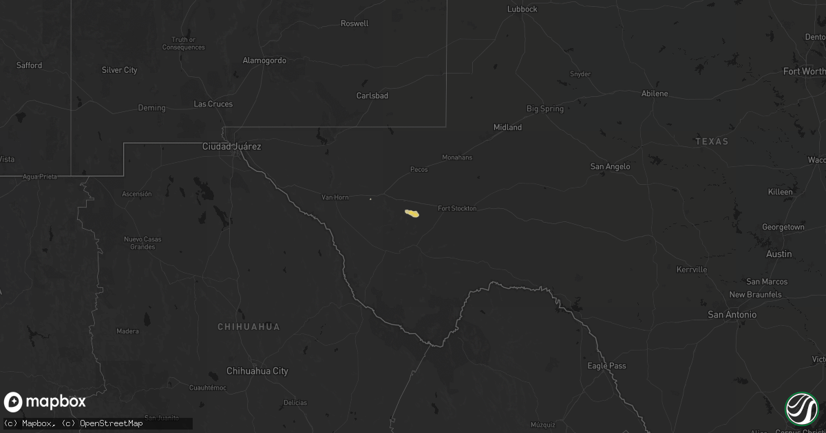 Hail map on October 26, 2026