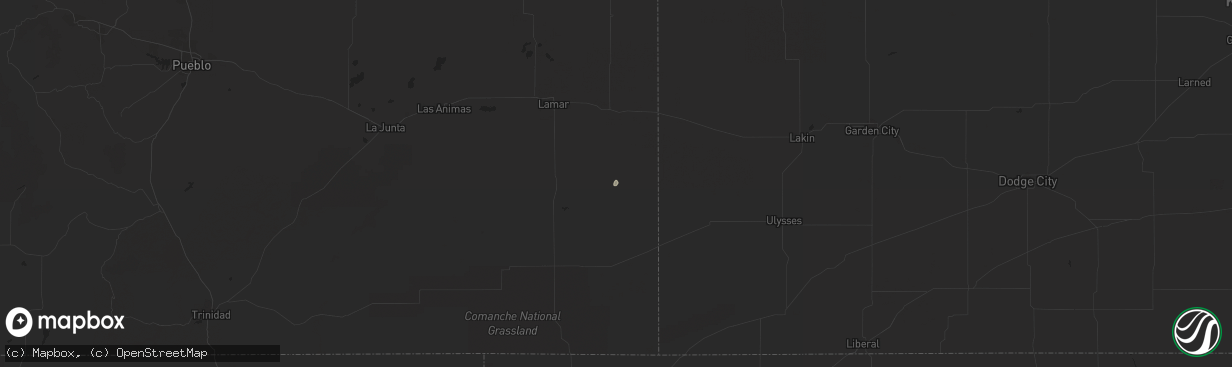Hail map in Granada, CO on October 27, 2015