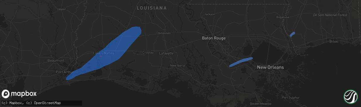 Hail map in Basile, LA on October 27, 2021