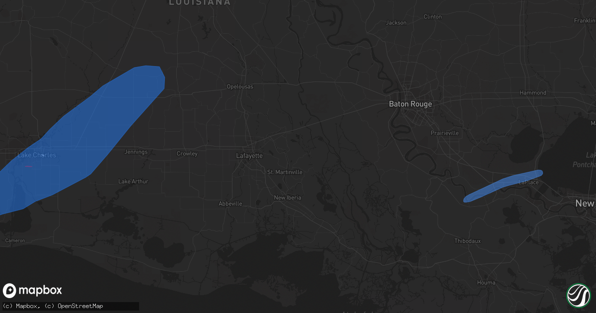 Hail map in Kinder, LA on October 27, 2021