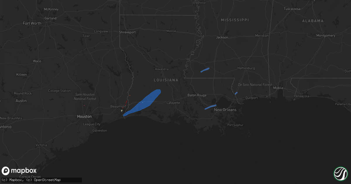 Hail map in Mississippi on October 27, 2021