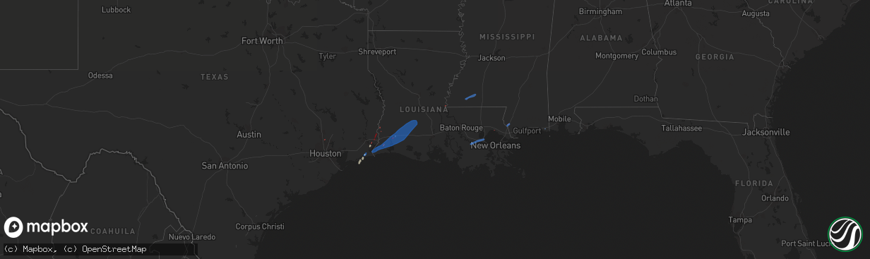 Hail map on October 27, 2021