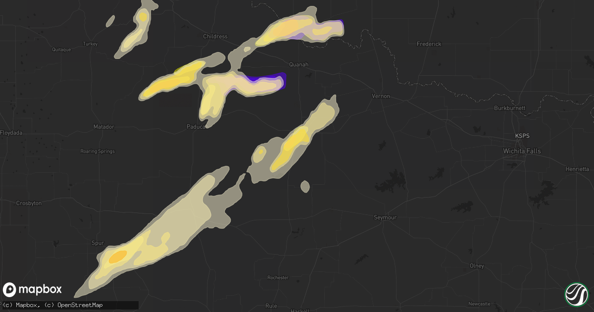 Hail map in Crowell, TX on October 27, 2022