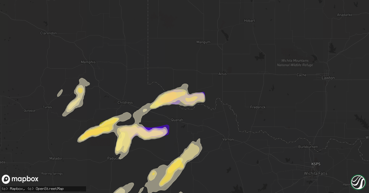 Hail map in Eldorado, OK on October 27, 2022