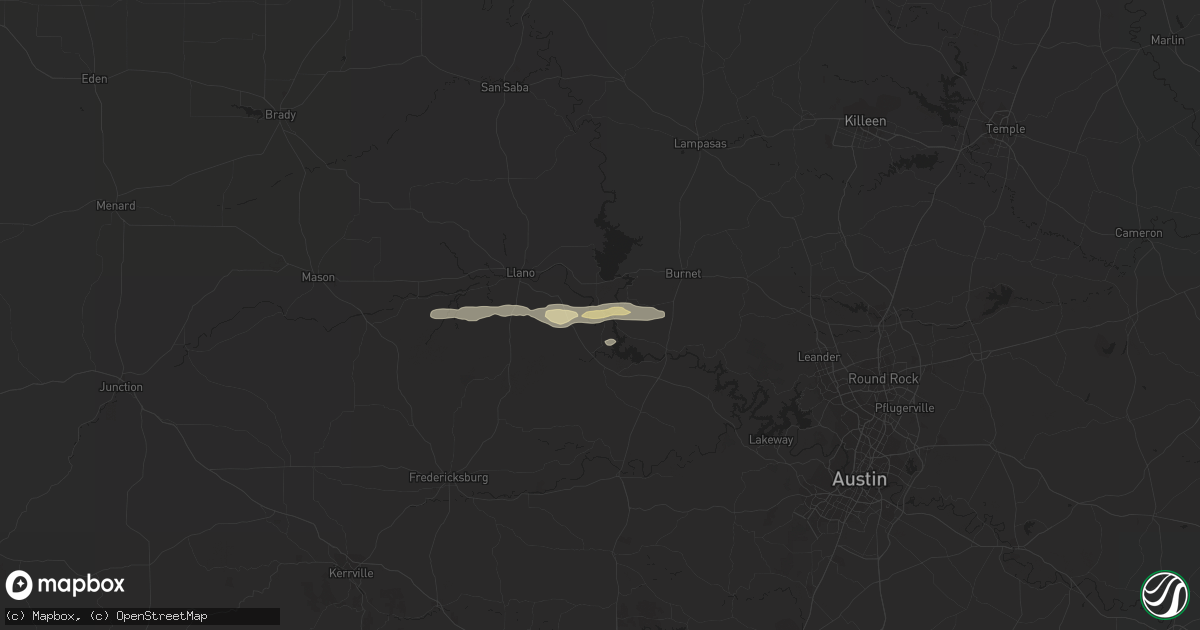 Hail map in Kingsland, TX on October 27, 2022