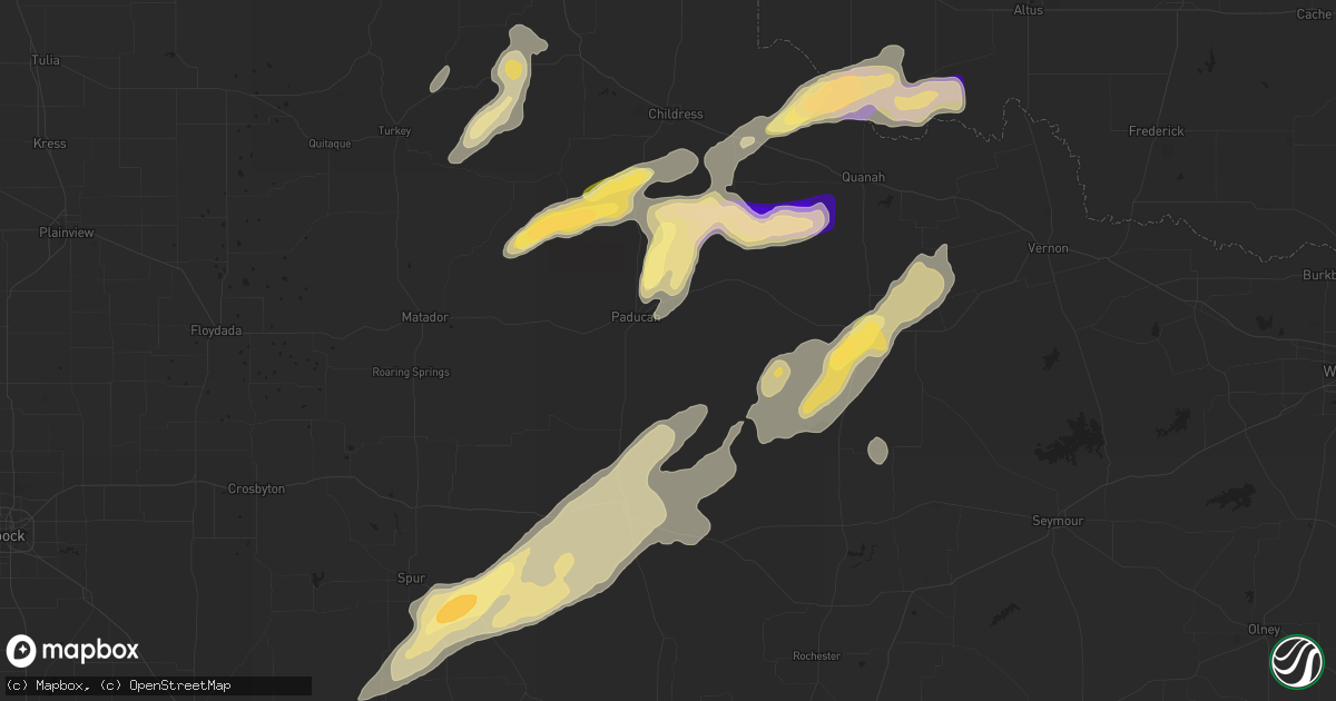 Hail map in Paducah, TX on October 27, 2022