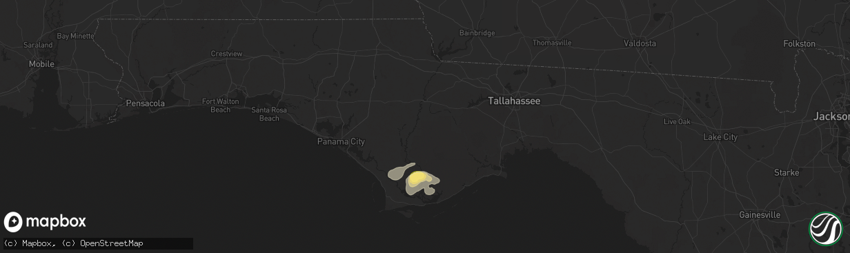 Hail map in Bristol, FL on October 27, 2025