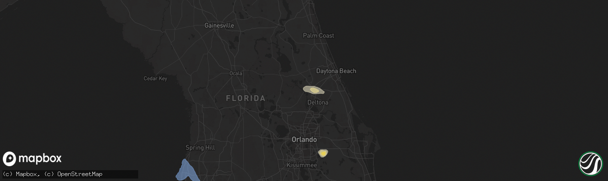 Hail map in Deland, FL on October 27, 2025