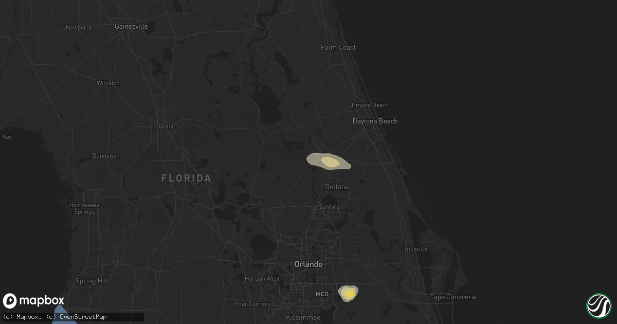 Hail map in Deland, FL on October 27, 2025