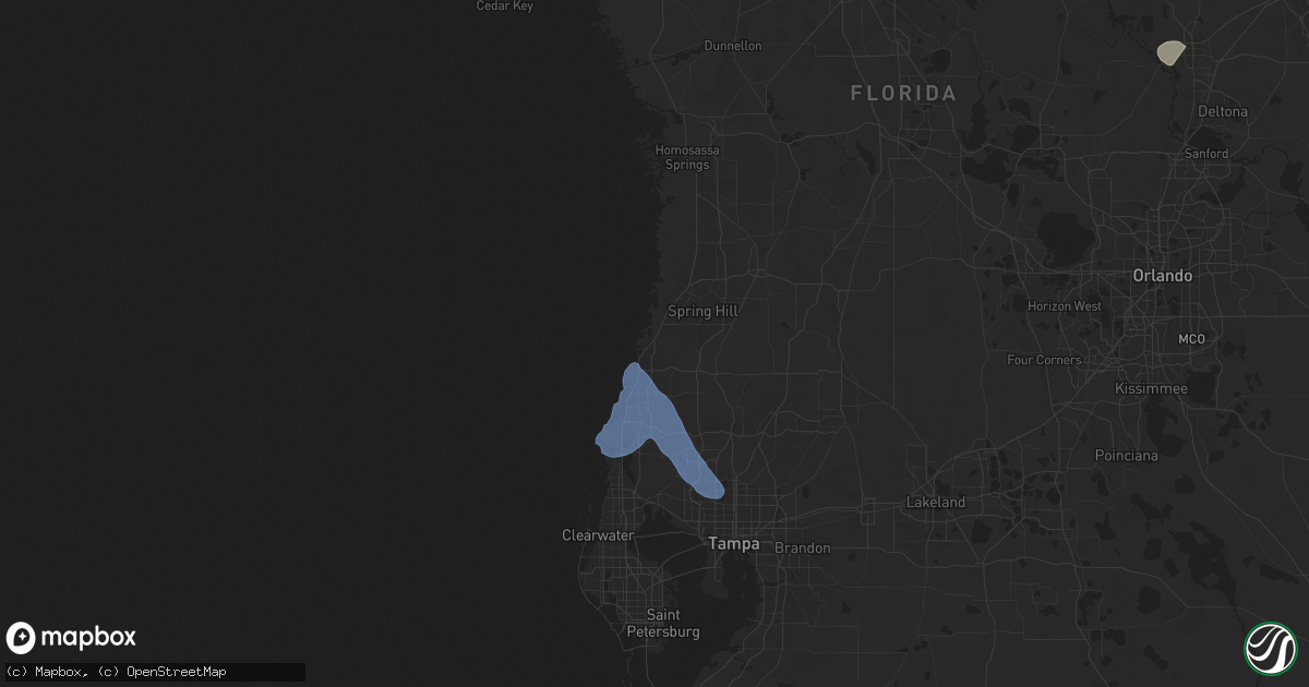Hail map in Hudson, FL on October 27, 2025