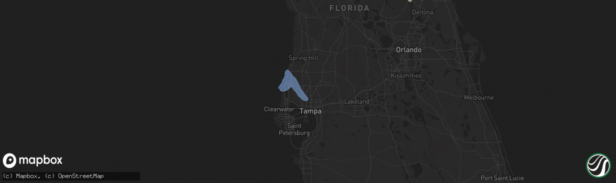 Hail map in Lutz, FL on October 27, 2025