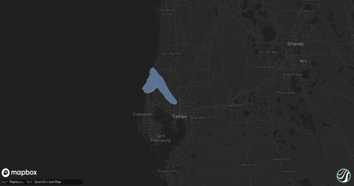Hail map in Lutz, FL on October 27, 2025