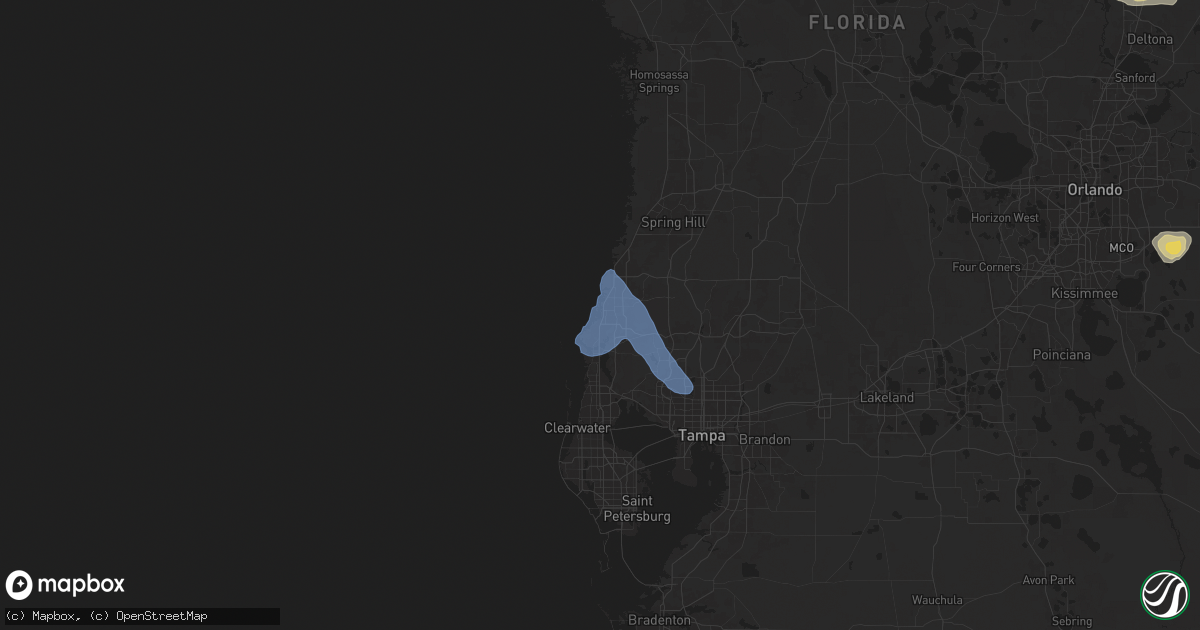 Hail map in New Port Richey, FL on October 27, 2025