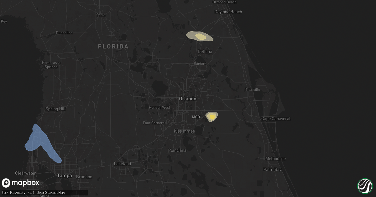 Hail map in Orlando, FL on October 27, 2025
