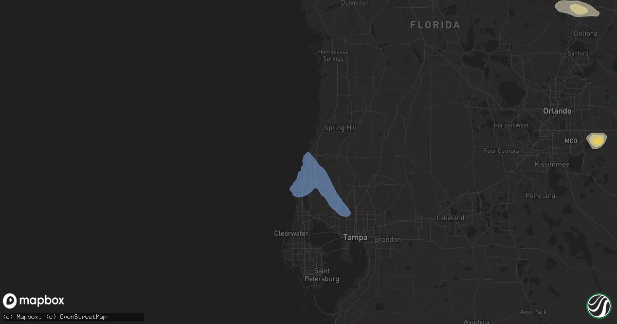 Hail map in Port Richey, FL on October 27, 2025