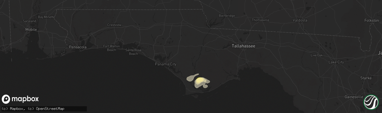 Hail map in Wewahitchka, FL on October 27, 2025