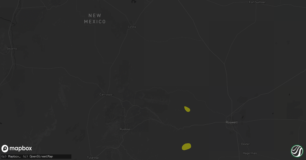Hail map in Capitan, NM on October 27, 2026