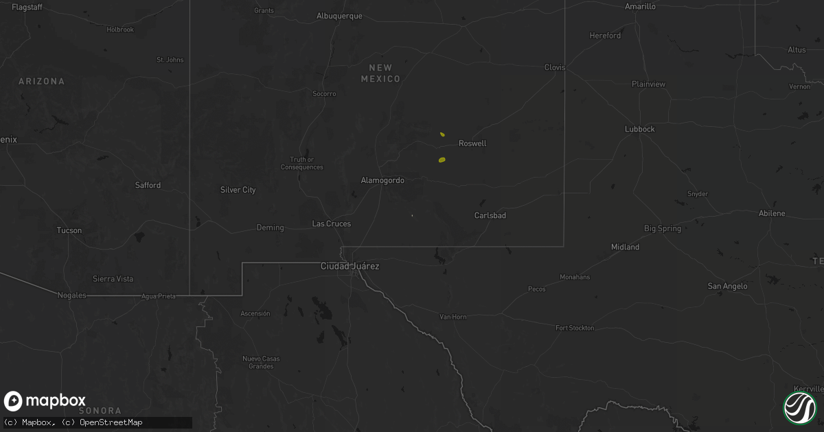 Hail map on October 27, 2026