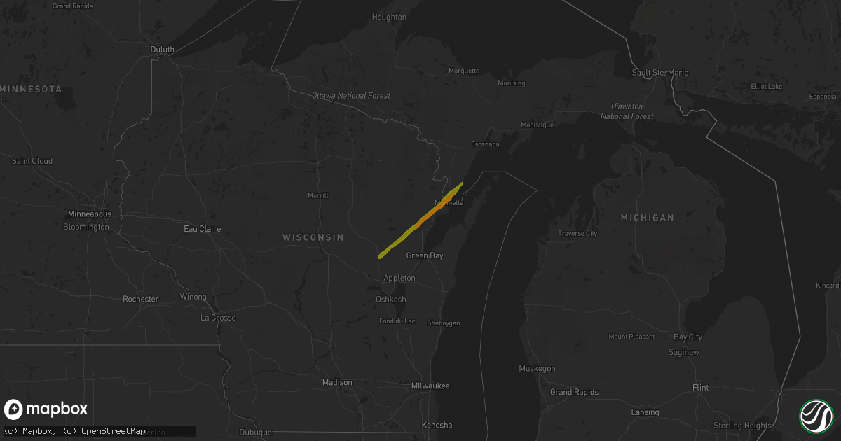 Hail map on October 28, 2014
