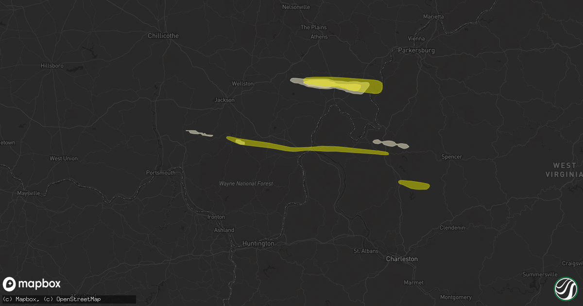 Hail map in Gallipolis, OH on October 28, 2018