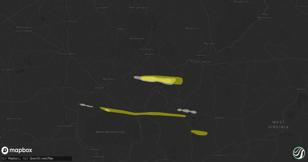 Hail map in Pomeroy, OH on October 28, 2018