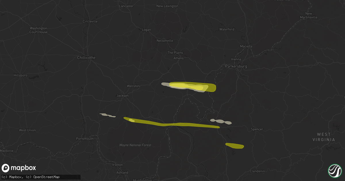 Hail map in Rutland, OH on October 28, 2018