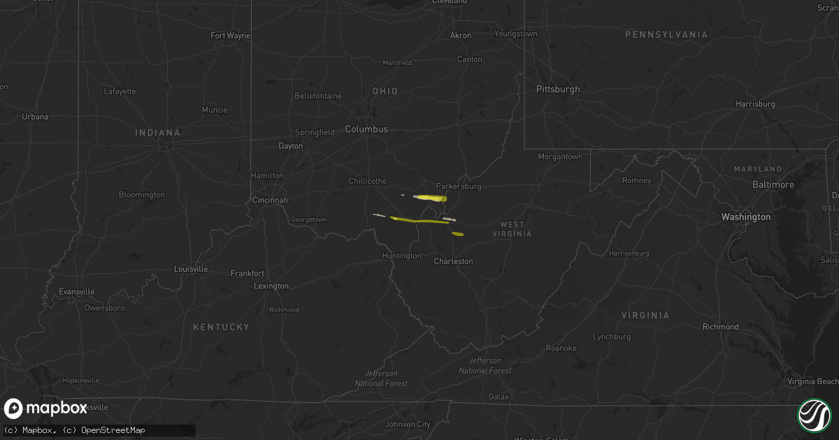 Hail map on October 28, 2018