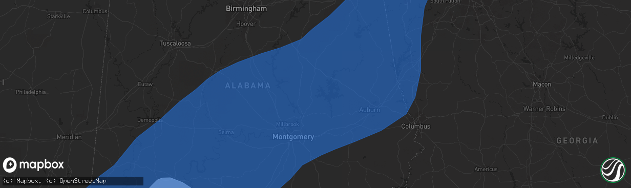 Hail map in Biloxi, MS on October 28, 2020