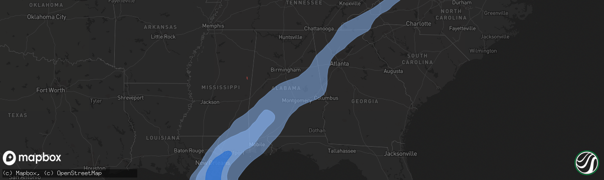 Hail map in Florida on October 28, 2020