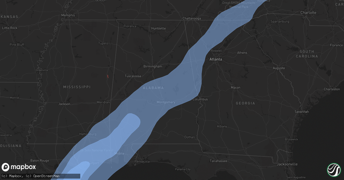 Hail map in Florida on October 28, 2020