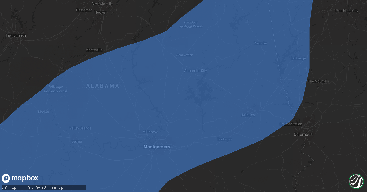 Hail map in Montgomery, AL on October 28, 2020