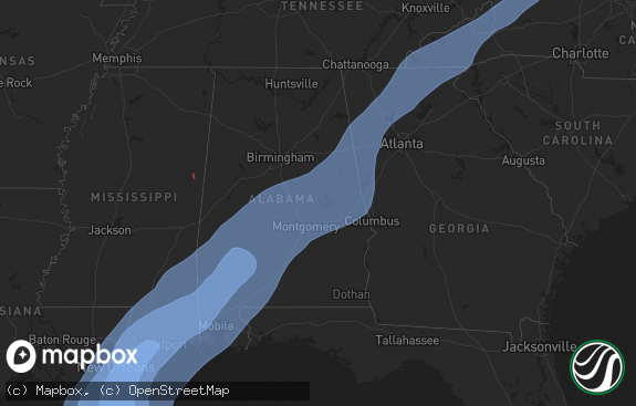 Hail map preview on 10-28-2020