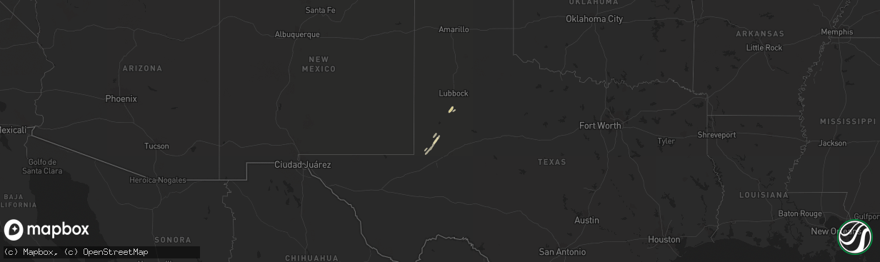 Hail map in Texas on October 28, 2023