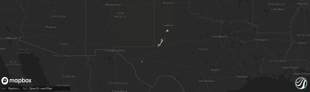 Hail map on October 28, 2023