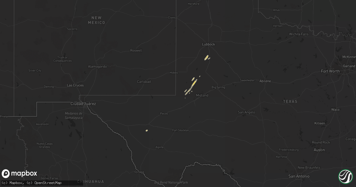 Hail map on October 28, 2023