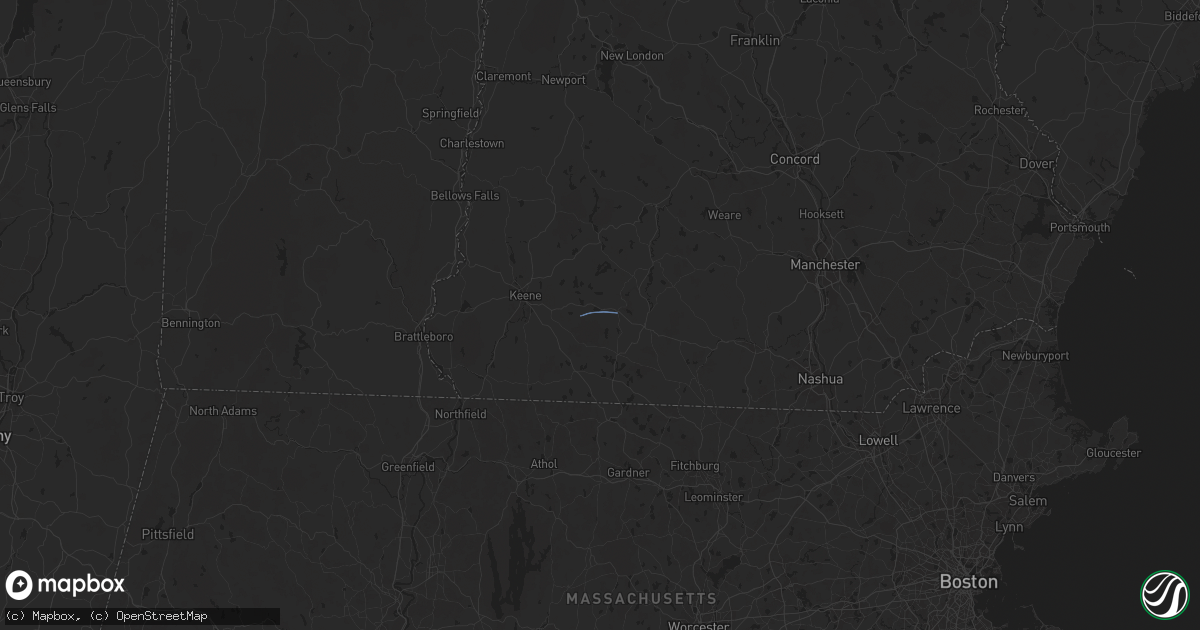 Hail map in Dublin, NH on October 28, 2024