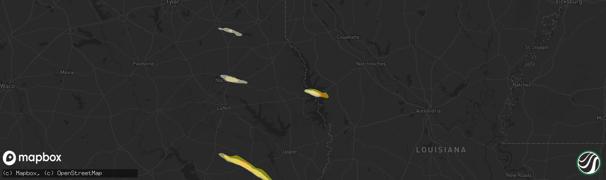 Hail map in Milam, TX on October 28, 2025