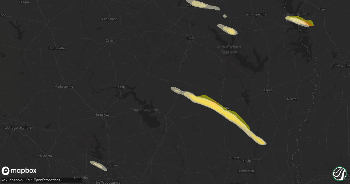 Hail map in Moscow, TX on October 28, 2025