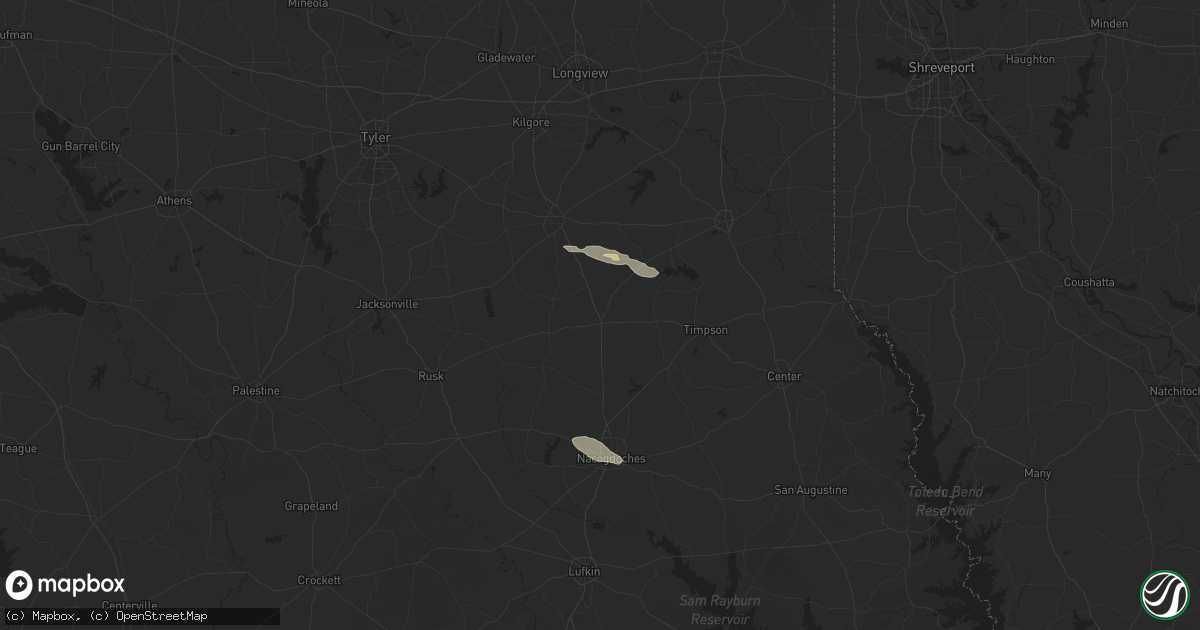 Hail map in Mount Enterprise, TX on October 28, 2025