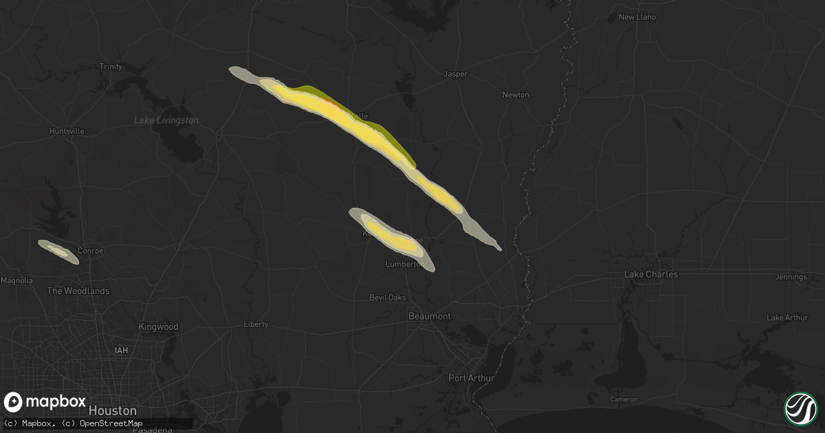 Hail map in Silsbee, TX on October 28, 2025
