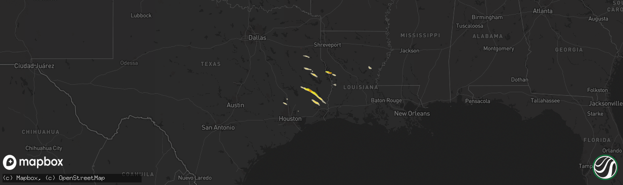 Hail map on October 28, 2025