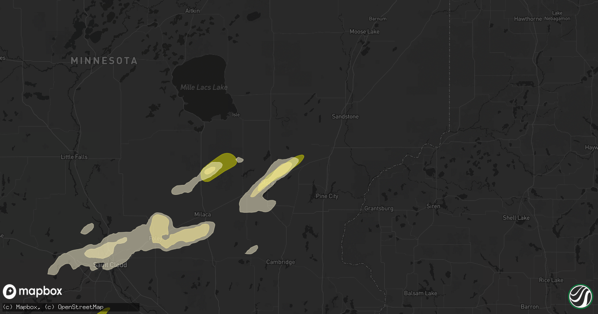 Hail map in Brook Park, MN on October 28, 2026