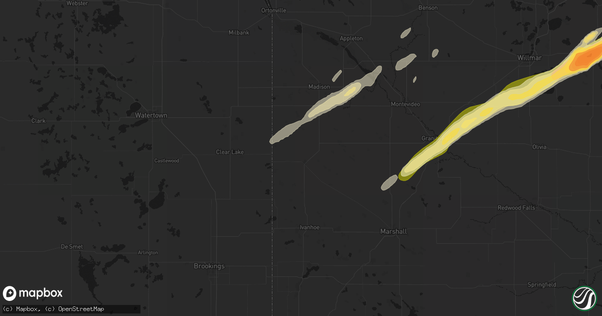 Hail map in Canby, MN on October 28, 2026