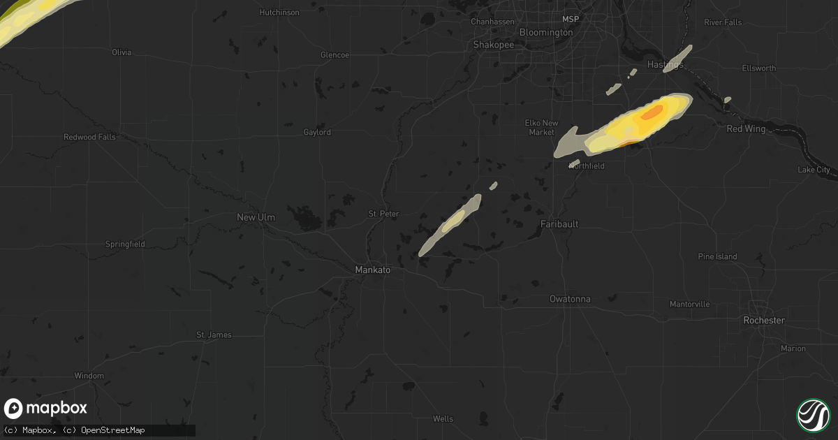 Hail map in Cleveland, MN on October 28, 2026
