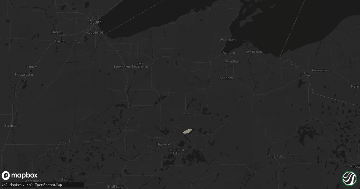 Hail map in Drummond, WI on October 28, 2026