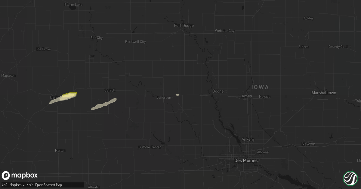 Hail map in Grand Junction, IA on October 28, 2026