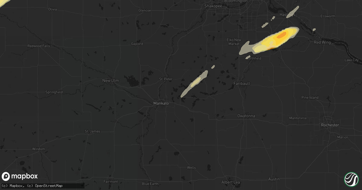 Hail map in Madison Lake, MN on October 28, 2026