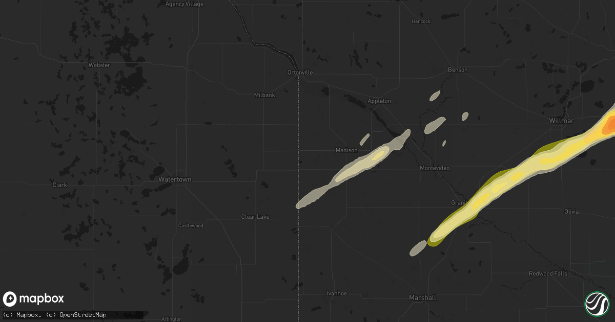 Hail map in Marietta, MN on October 28, 2026
