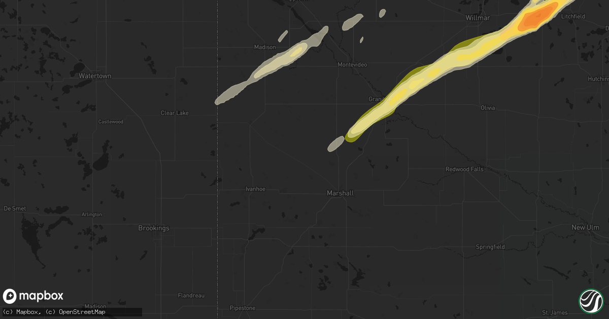 Hail map in Minneota, MN on October 28, 2026