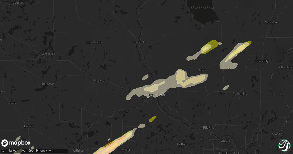 Hail map in Saint Stephen, MN on October 28, 2026